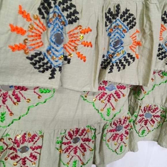 ANTHROPOLOGIE Moulinette Soeurs Lia Tank Top Green Boho Embroidered Size S NWT - Picture 3 of 14